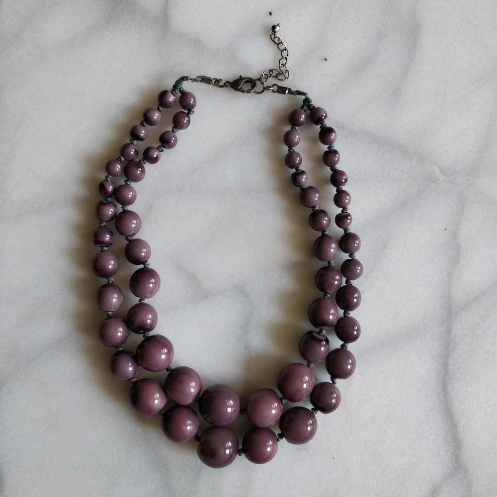 3 for $30 Vintage Double Strand Bead Wood Necklace